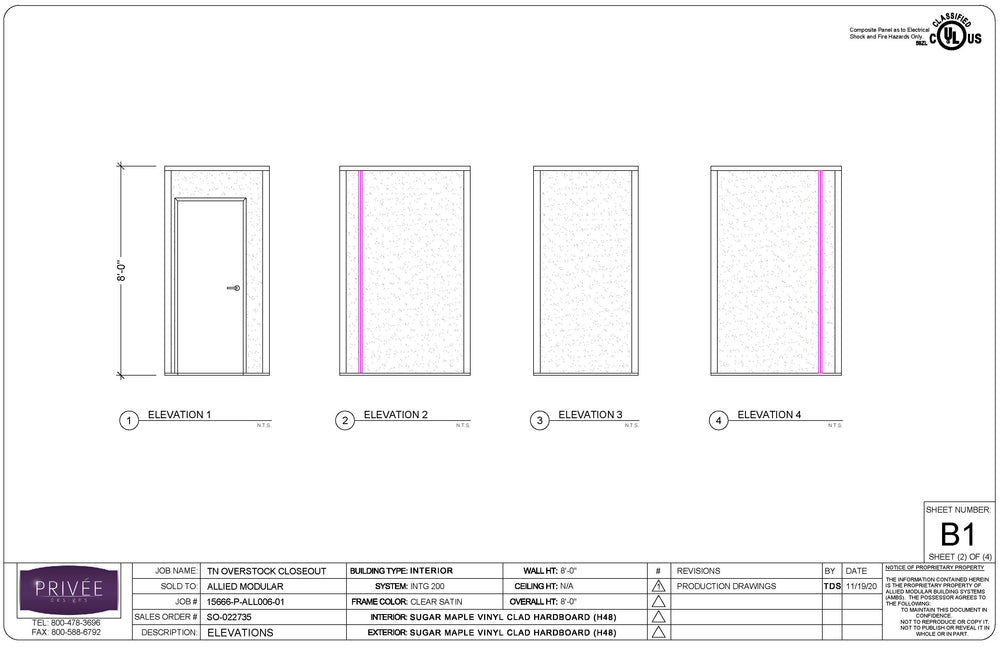 Clearance- Ready to ship-  4' x 5' x 8' High 4-Wall Freestanding Dressing Room