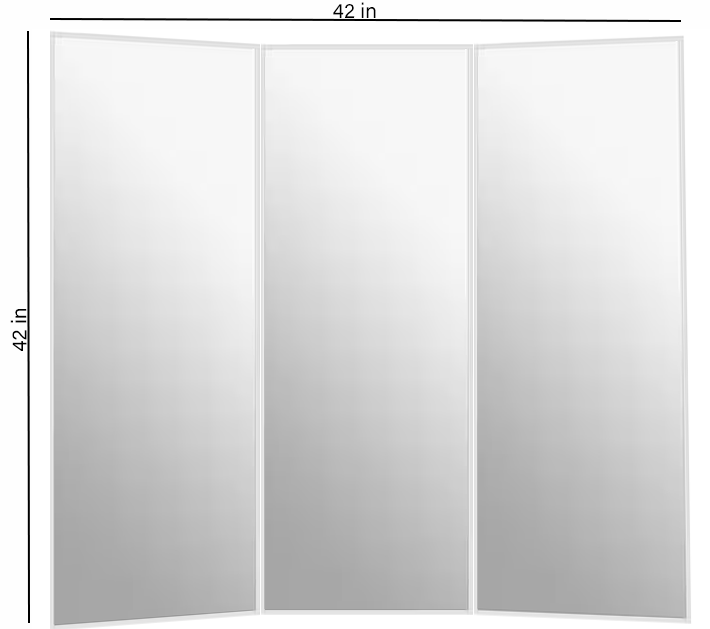 42" x 42" Trifold Professional Dressing room Mirror Privee Designs